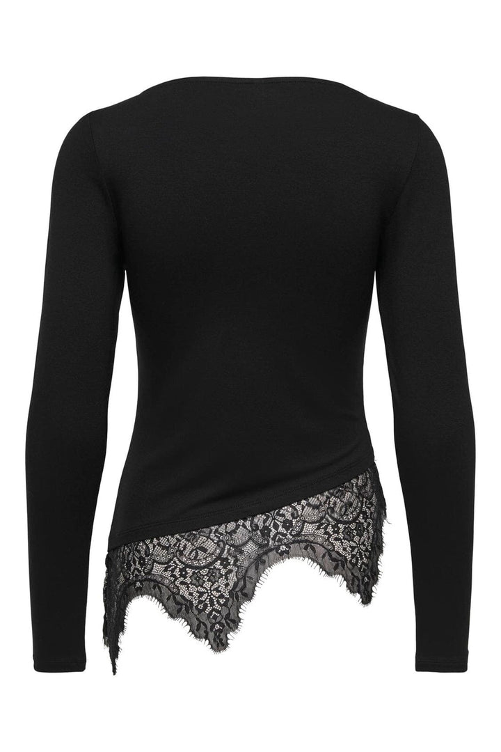 Only - Onllaila L/S Lace Mix Top - 5128037 Black