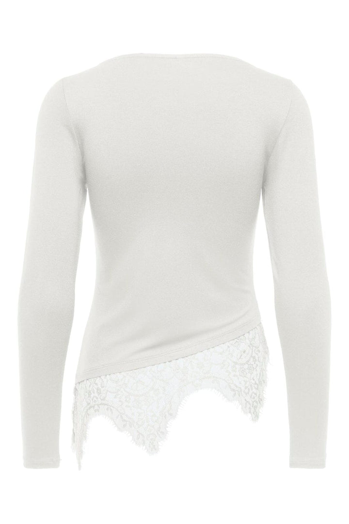 Only - Onllaila L/S Lace Mix Top - 5135819 Cloud Dancer