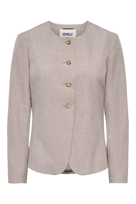 Only - Onllinda L/S O-Neck Fitted Blazer Tlr - 5111142 Fungi Melange