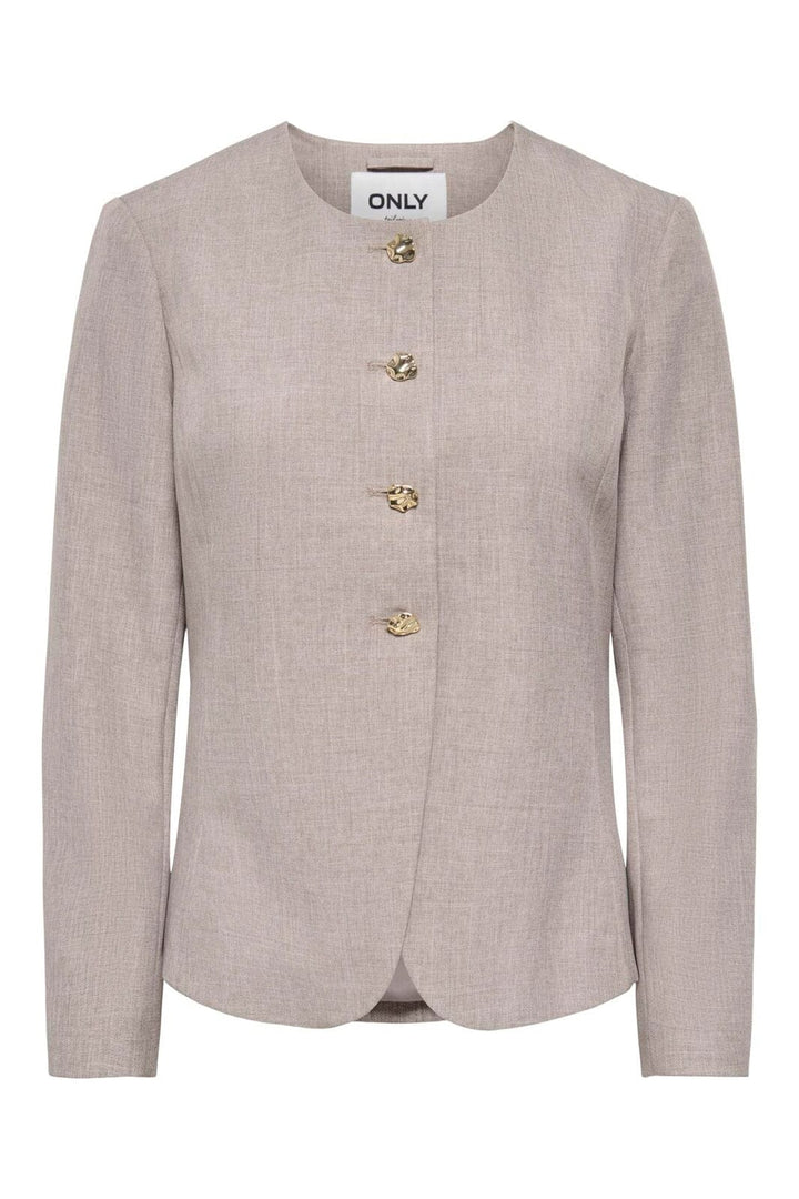 Only - Onllinda L/S O-Neck Fitted Blazer Tlr - 5111142 Fungi Melange