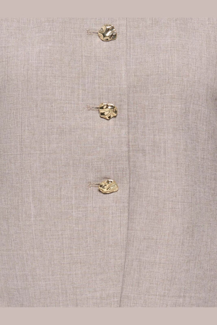 Only - Onllinda L/S O-Neck Fitted Blazer Tlr - 5111142 Fungi Melange