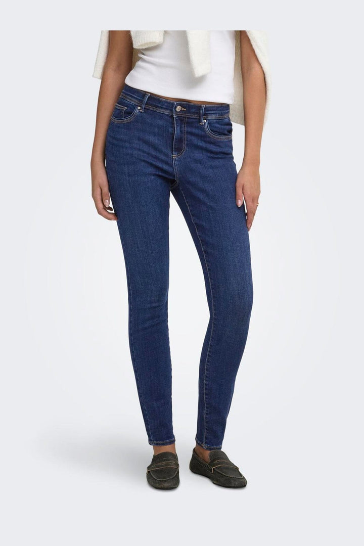Only - Onllinea Mid Waist Lank - 5153998 Dark Blue Denim