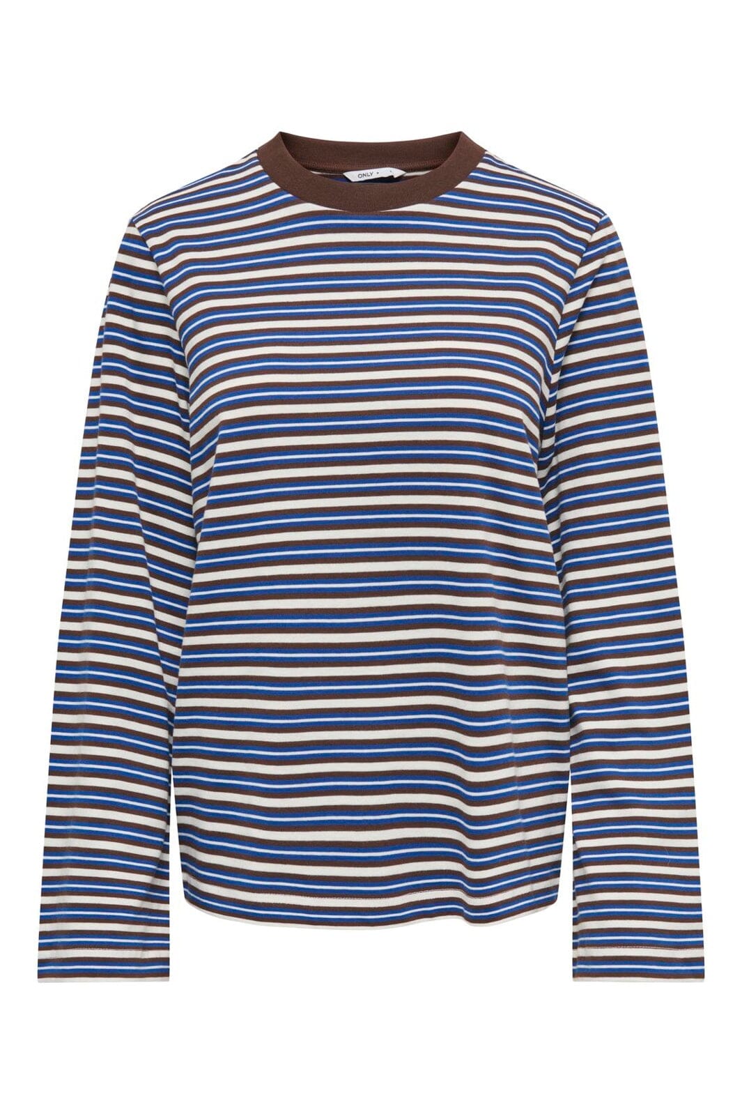 Only - Onllisa Stripe L/S Top - 5207101 Cloud Dancer Chicory Coffee/Sodalite Blue Stripe