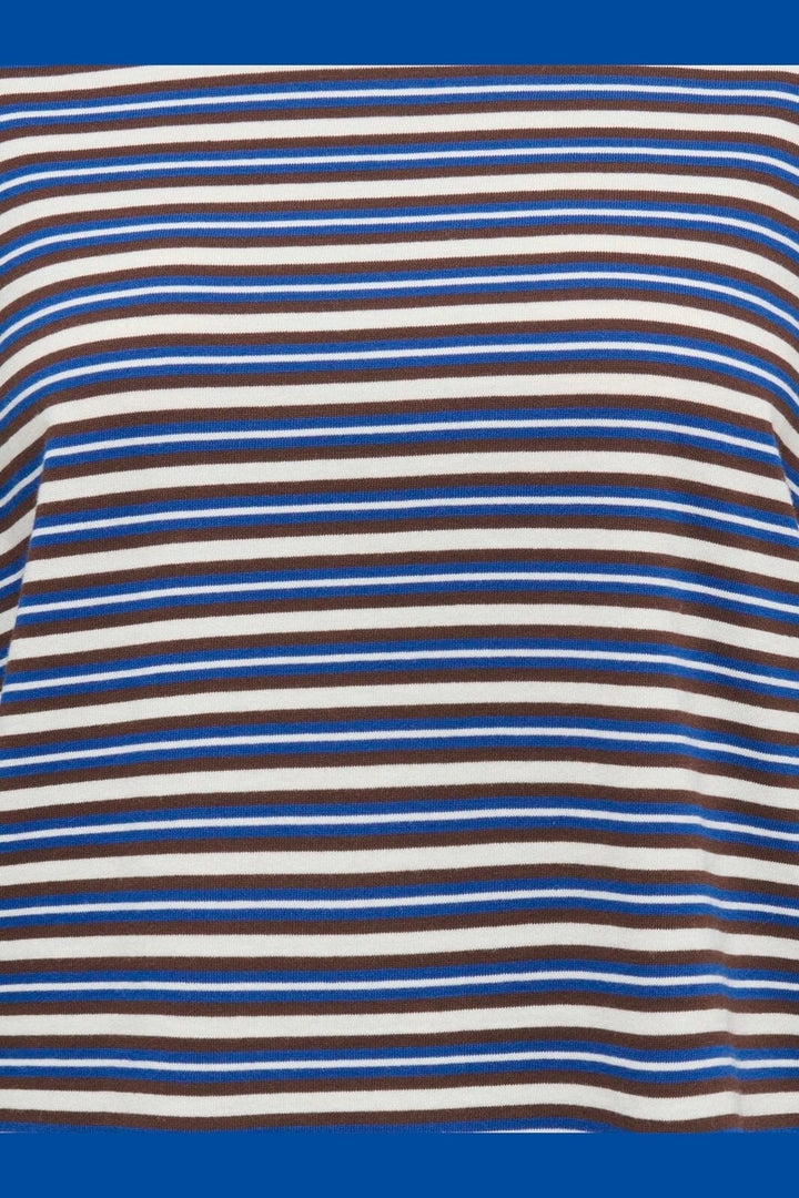 Only - Onllisa Stripe L/S Top - 5207101 Cloud Dancer Chicory Coffee/Sodalite Blue Stripe