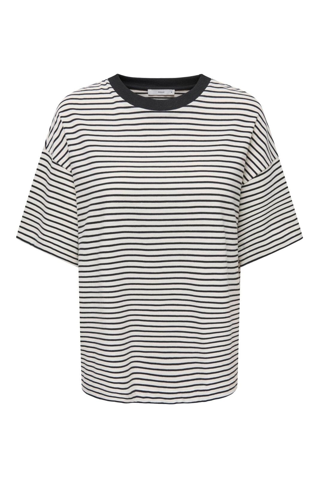 Only - Onllisa Stripe S/S Top - 5190512 Cloud Dancer Thin Black Stripes