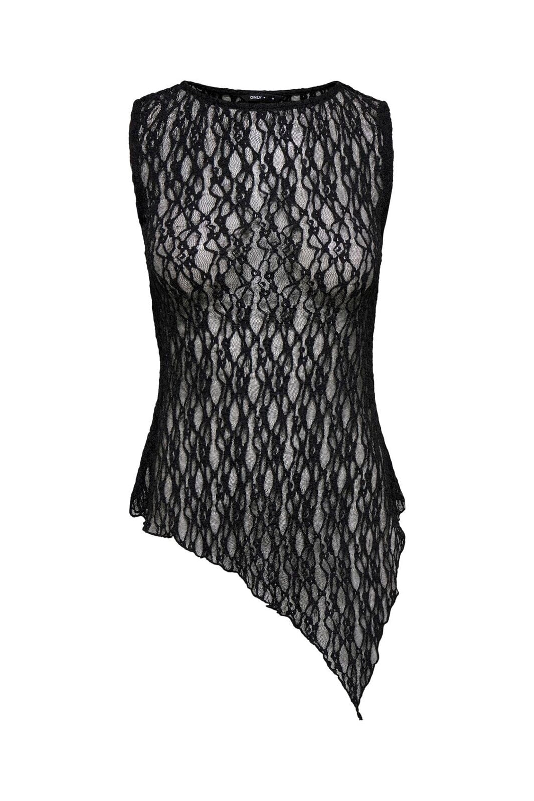 Only - Onlliva S/L Asymmetric Lace Top - 5163398 Black