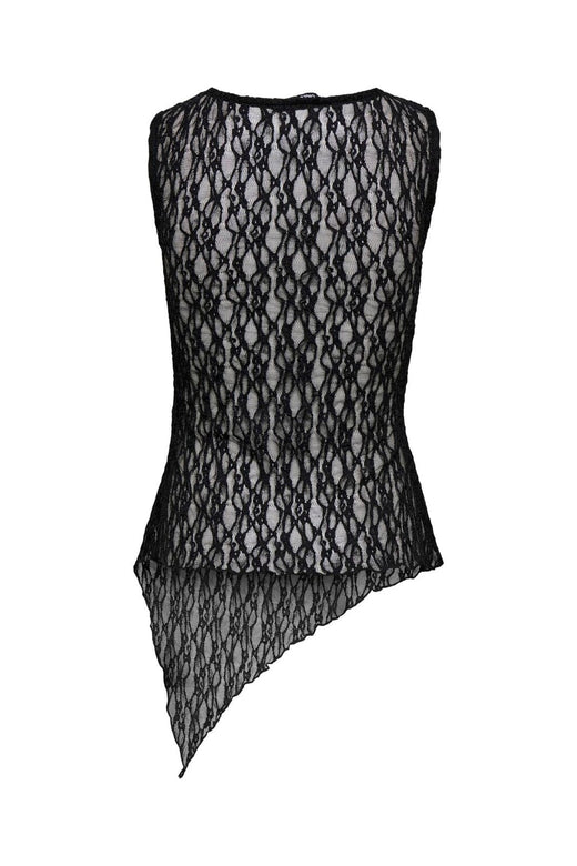 Only - Onlliva S/L Asymmetric Lace Top - 5163398 Black