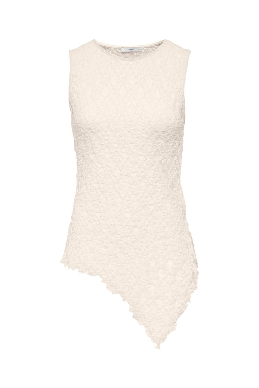 Only - Onlliva S/L Asymmetric Lace Top - 5202496 Egret