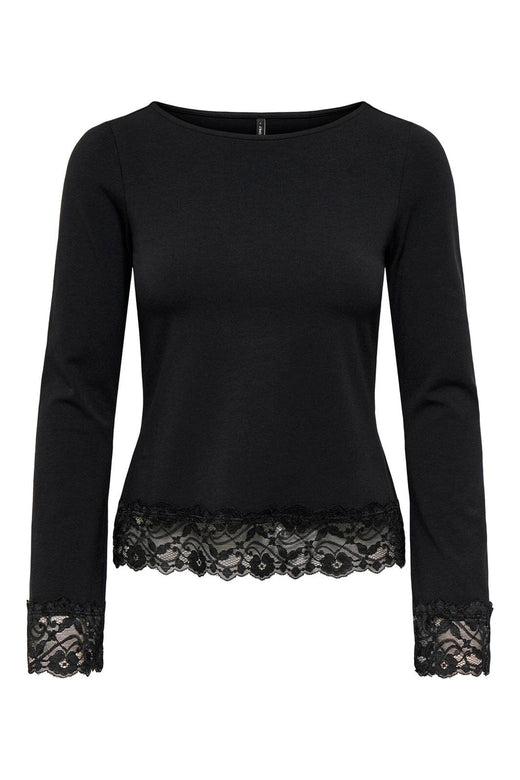 Only - Onllive Love L/S O-Neck Lace Top - 5130880 Black Dtm Lace