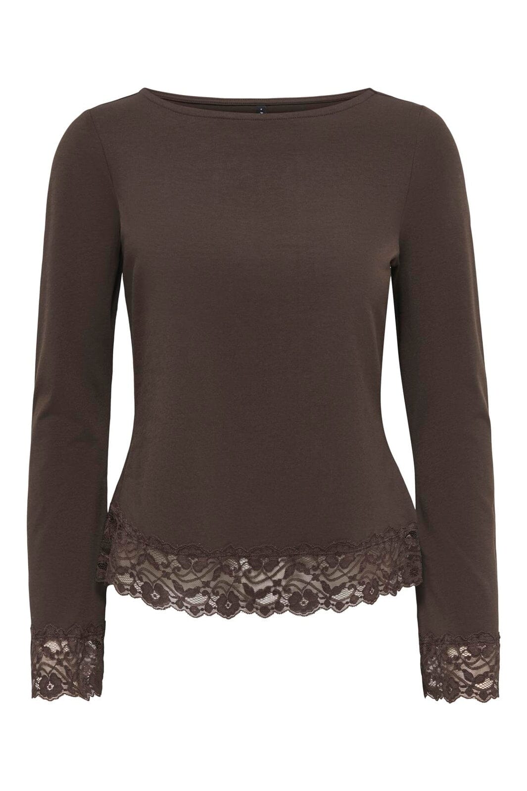 Only - Onllive Love L/S O-Neck Lace Top - 5191935 Coffee Bean Dtm Lace
