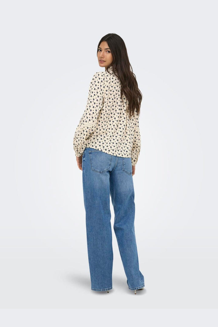 Only - Onllucinda Ls Tape Shirt - 5085607 Birch Blue Floral