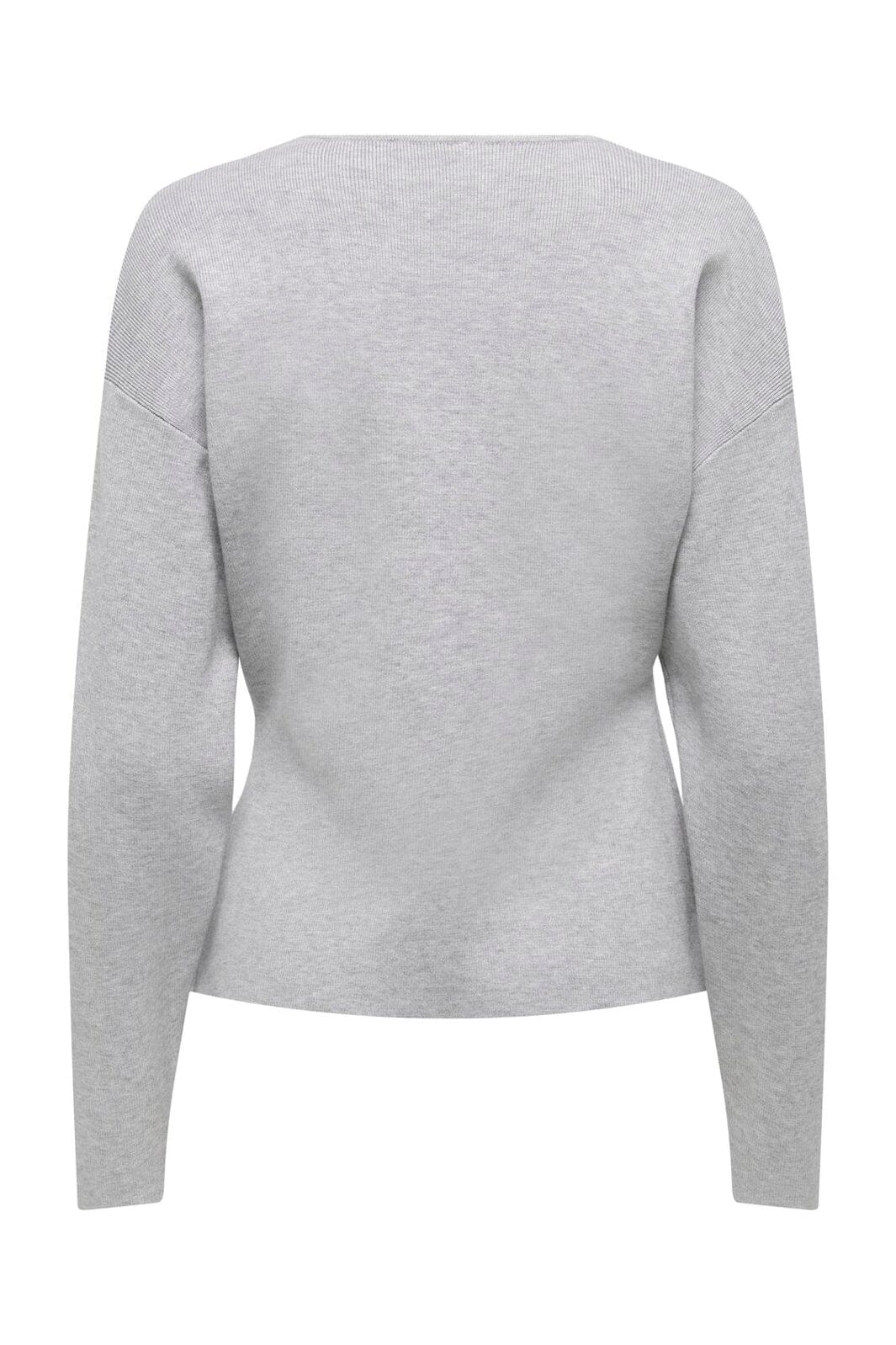 Only - Onllucy Ls O-Neck Cardigan Knt - 4972652 Light Grey Melange Dark Grey Buttons