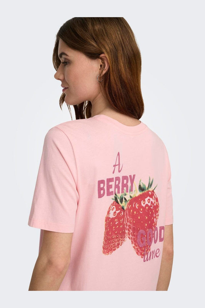Only - Onllucy Monja S/S Top - 5016617 Rosy Touch Strawberry
