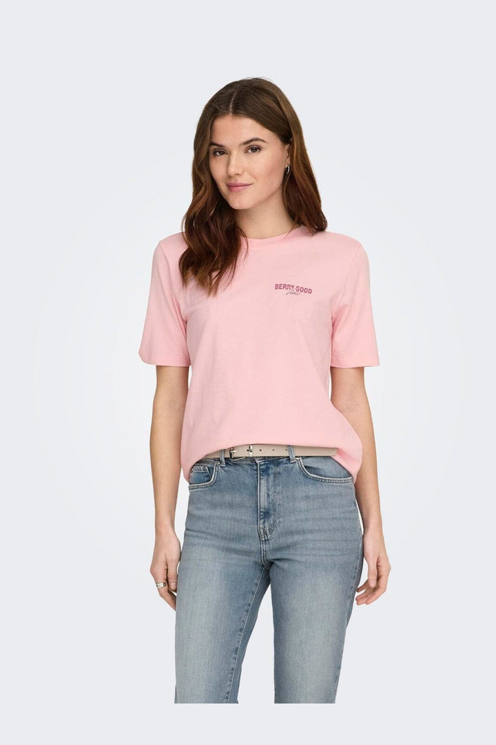 Only - Onllucy Monja S/S Top - 5016617 Rosy Touch Strawberry