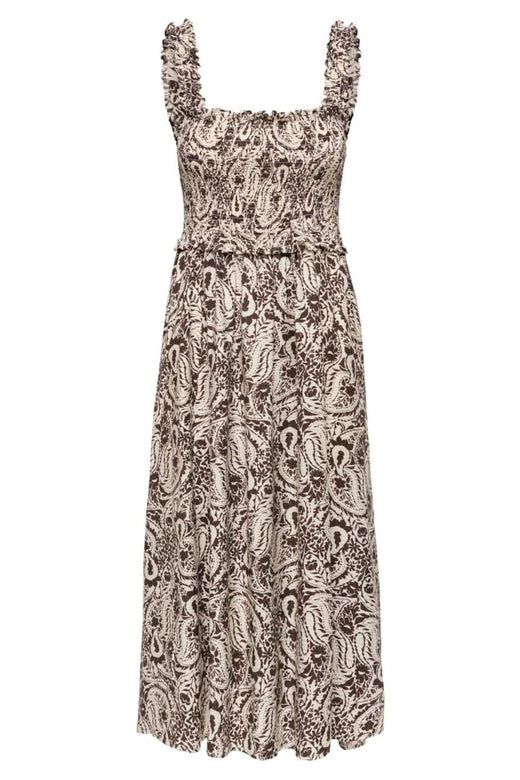 Only - Onllumira S/L Long Smock Dress - 5110265 Pumice Stone Hot Fudge Paisley