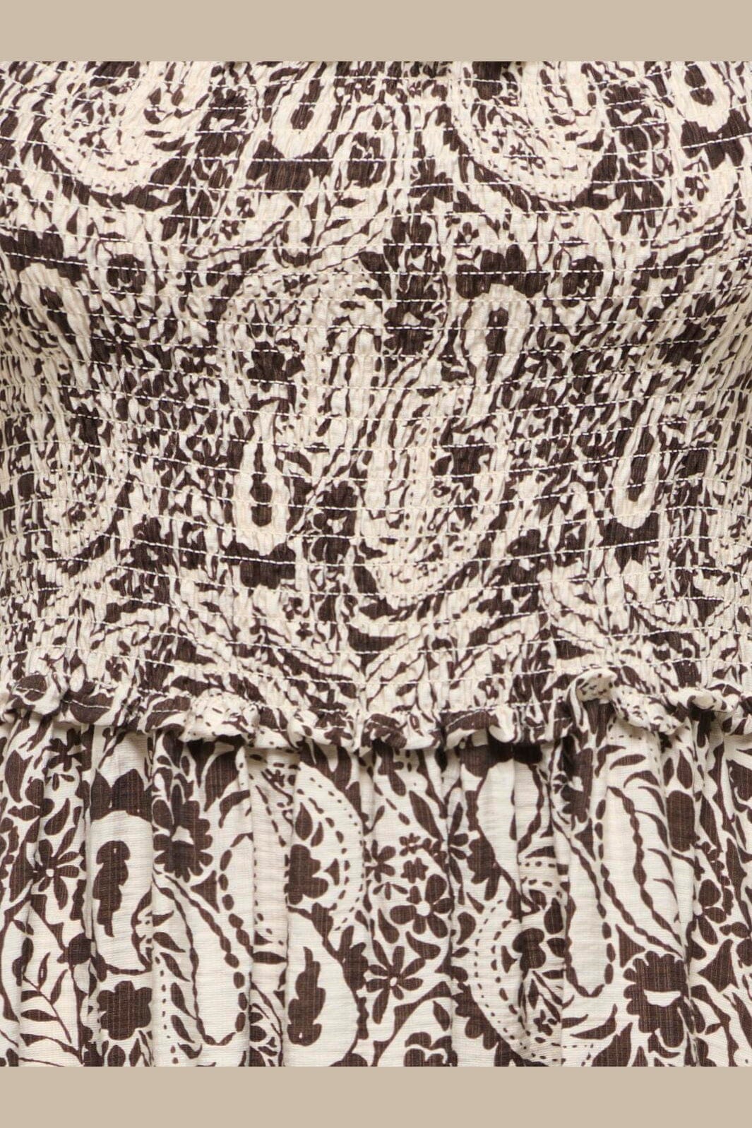 Only - Onllumira S/L Long Smock Dress - 5110265 Pumice Stone Hot Fudge Paisley