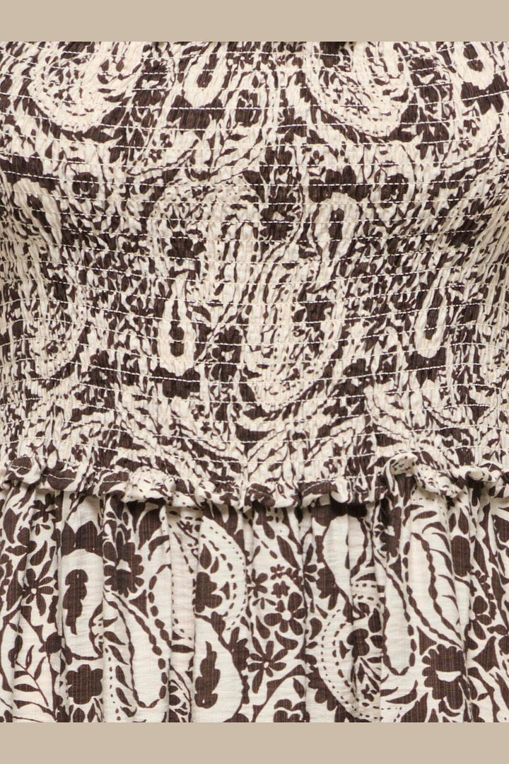 Only - Onllumira S/L Long Smock Dress - 5110265 Pumice Stone Hot Fudge Paisley
