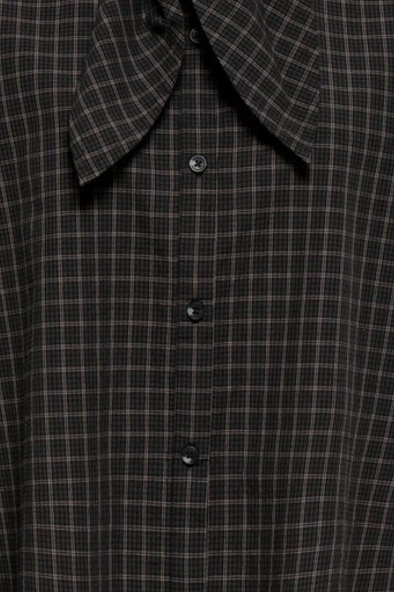 Only - Onlmaya Check Bow Shirt - 5195883 Black Grey Skjorter 