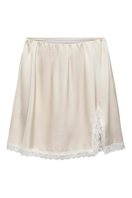 Only - Onlmenus Lace Satin Short Skirt - 5131873 Birch White Lace