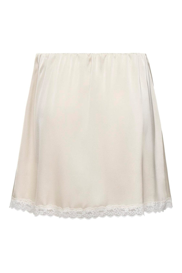 Only - Onlmenus Lace Satin Short Skirt - 5131873 Birch White Lace
