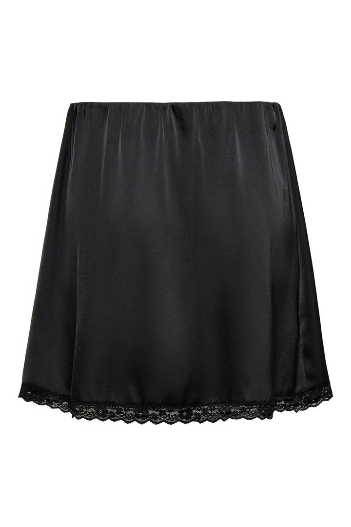 Only - Onlmenus Lace Satin Short Skirt - 5131875 Black Black Lace