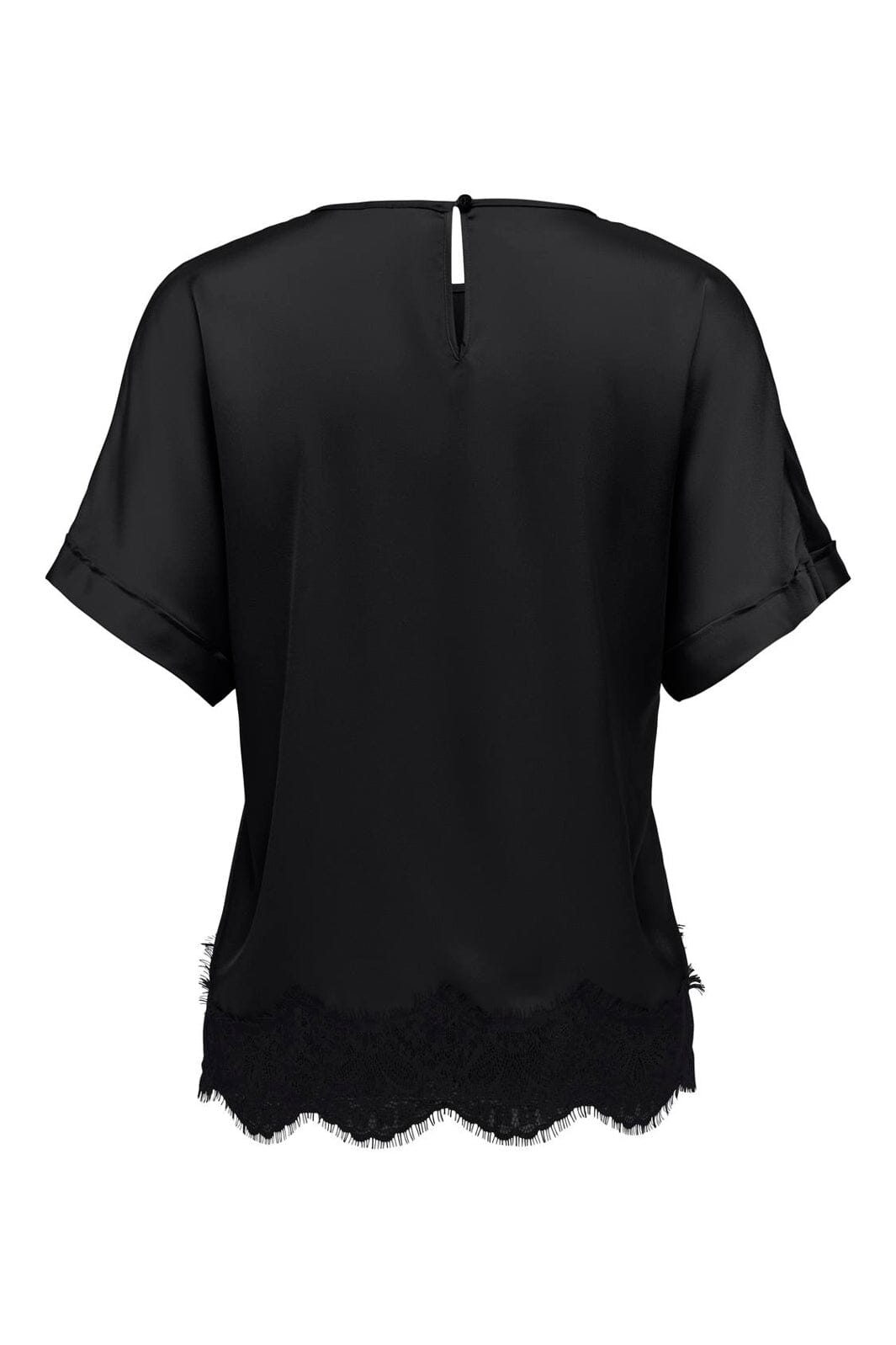 Only - Onlmenus Ss Lace Satin Top - 5136780 Black Black Lace