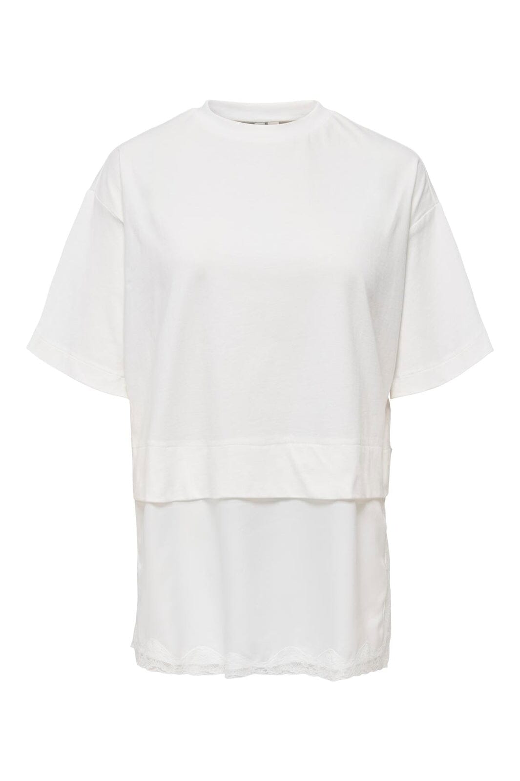 Only - Onlmexa S/S Tee Lace Top - 5122056 Cloud Dancer