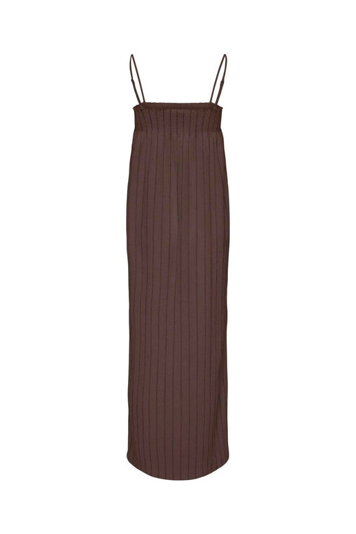 Only - Onlmika S/L Long Stripe Dress - 5116922 Chocolate Martini (Wivi) Black