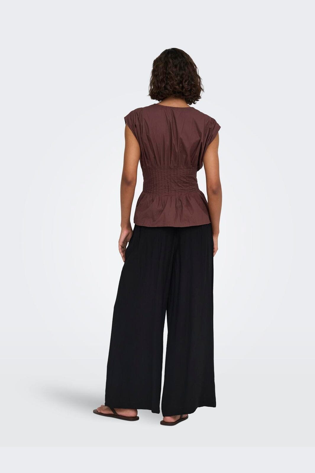Only - Onlmila Sl Waist Top - 5118374 Brown Stone