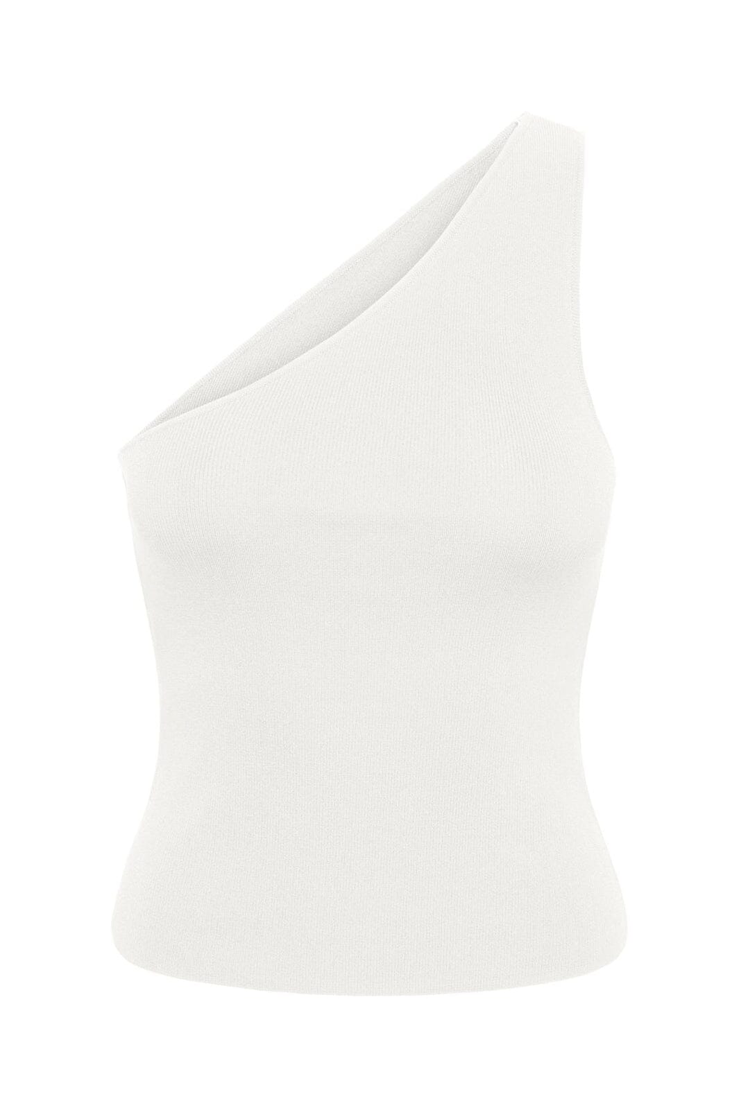 Only - Onlmilo Sl One Shoulder Rib Top Cc Knt - 5082394 Cloud Dancer