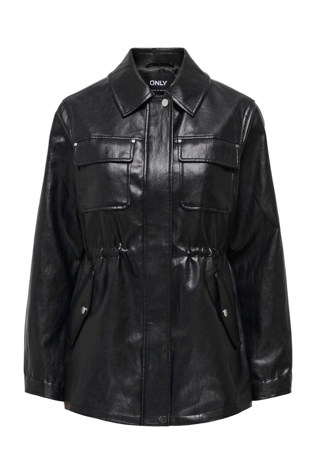 Only - Onlmini Faux Leath String Jacket Cc - 5019104 Black
