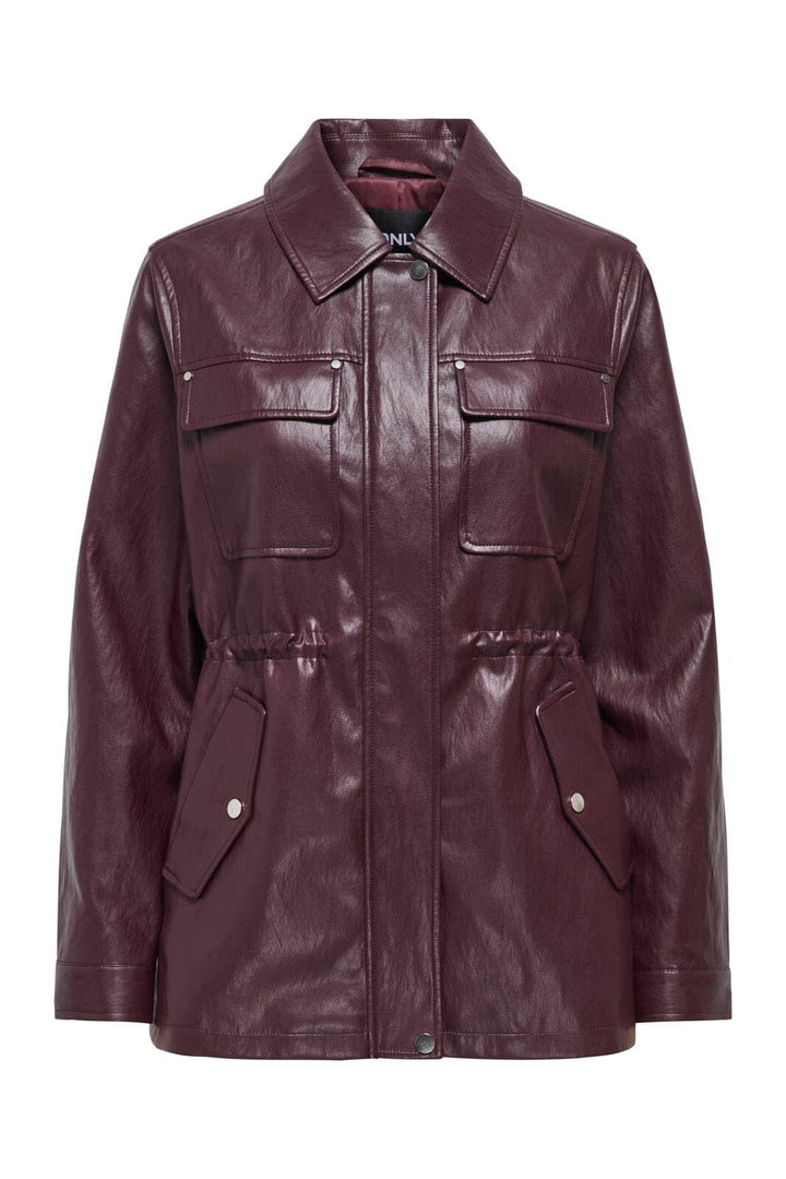 Only - Onlmini Faux Leath String Jacket Cc - 5078401 Decadent Chocolate