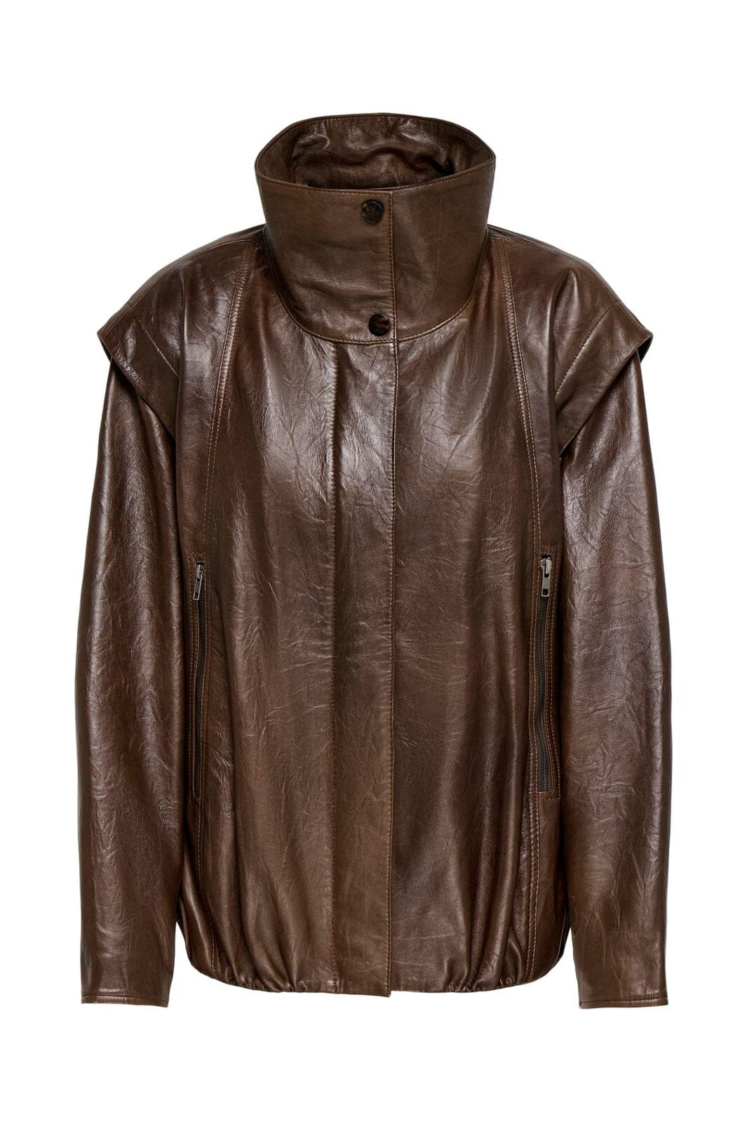 Only - Onlmolly Real Leather Jacket - 5275666 Toffee Washed