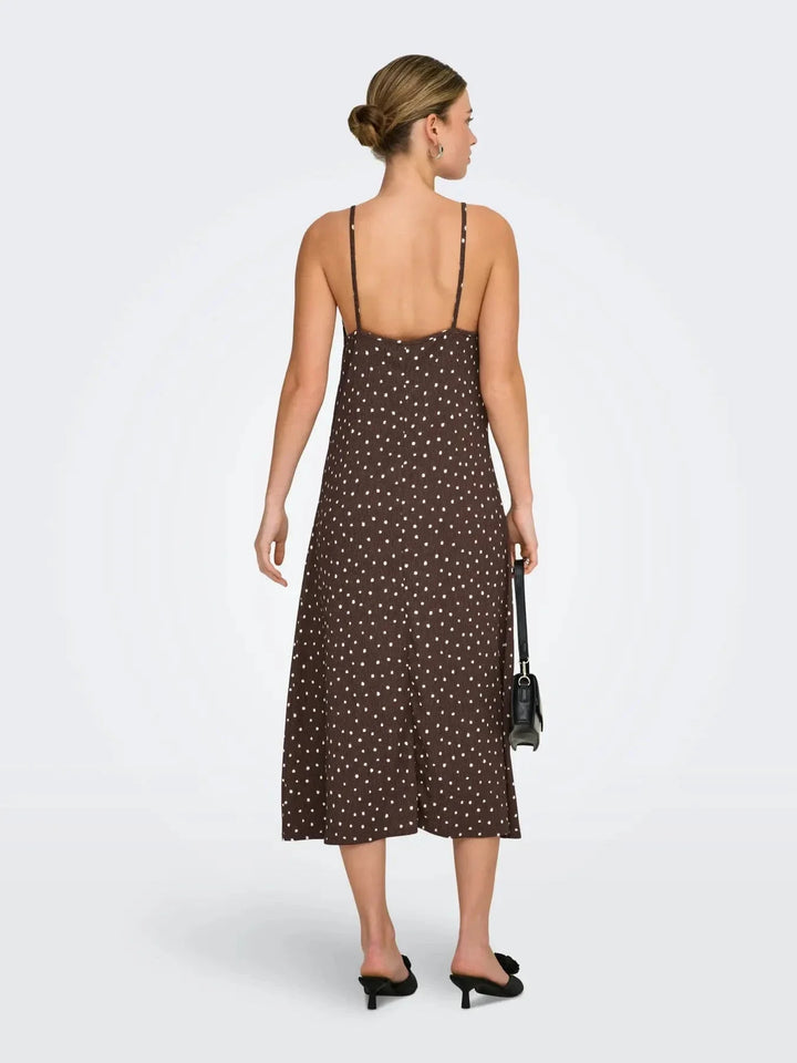 Only - Onlmolly S/L V-Neck Dress - 4989241 Shopping Bag Cloud Dancer Dots (Milly) Kjoler 