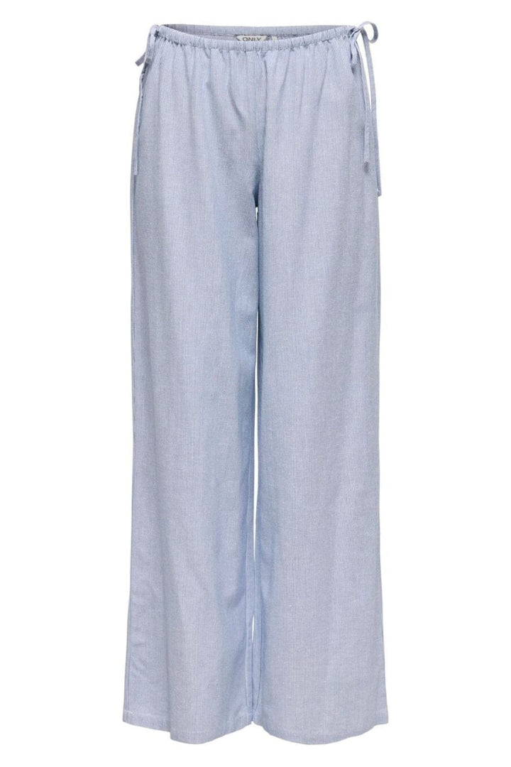 Only - Onlnata Life Bow Wide Stripe Pant - 4759970 Bright White W Regatta