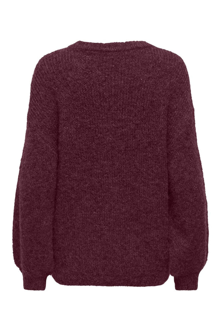 Only - Onlnellie Ls O-Neck Knt - 5113408 Winetasting Melange