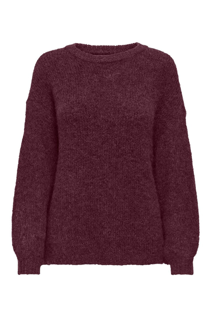 Only - Onlnellie Ls O-Neck Knt - 5113408 Winetasting Melange