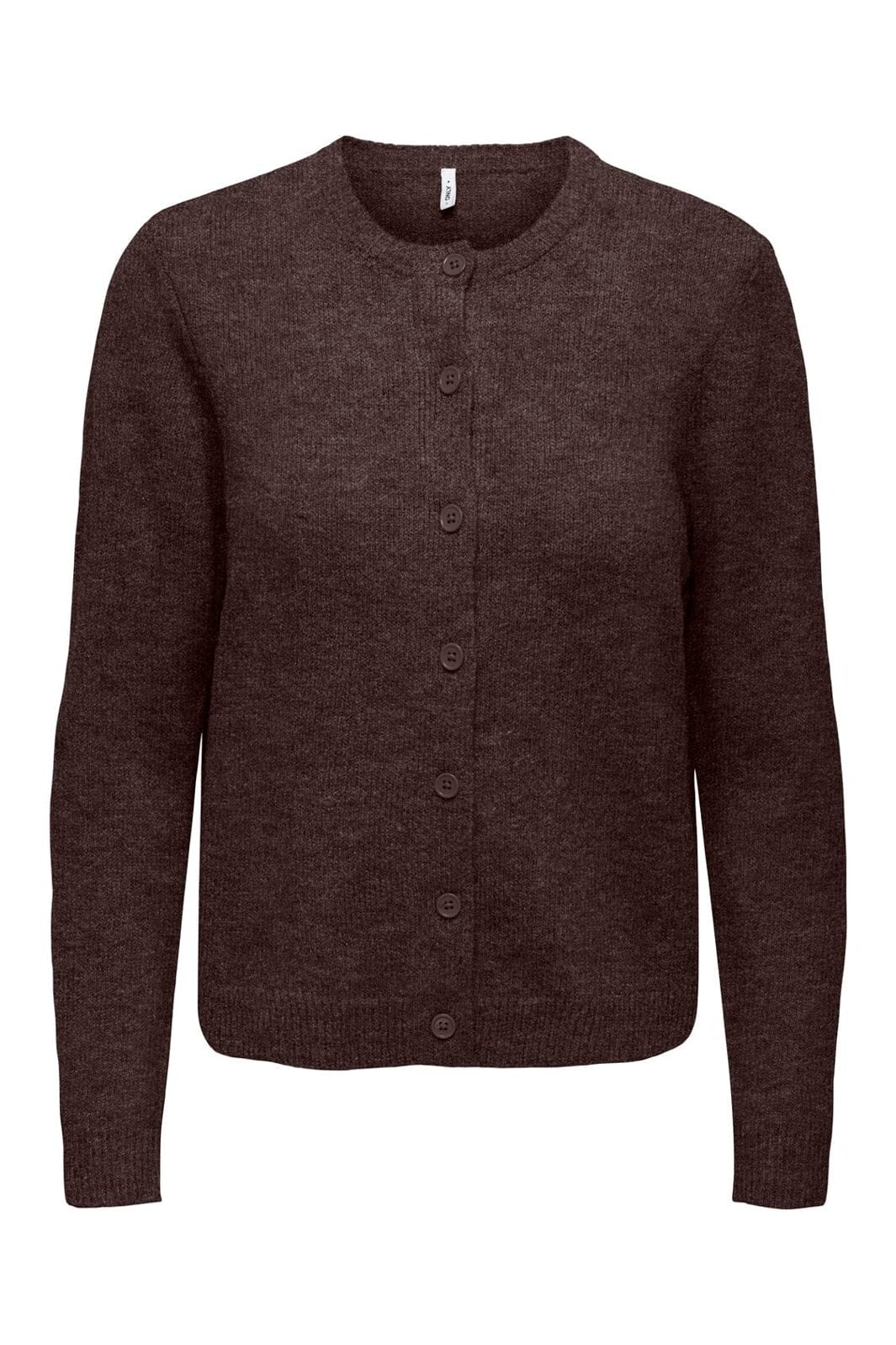 Only - Onlolivia Ls O-Neck Cardigan Cc Knt - 5101145 Mole Melange/Dtm Horn Button