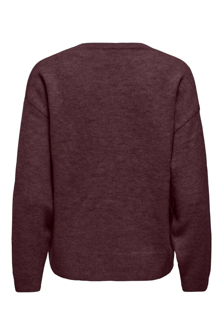 Only - Onlolivia Ls O-Neck Cc Knt - 5101133 Fudge Melange