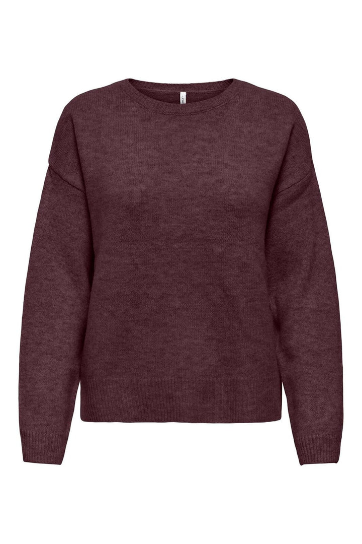 Only - Onlolivia Ls O-Neck Cc Knt - 5101133 Fudge Melange
