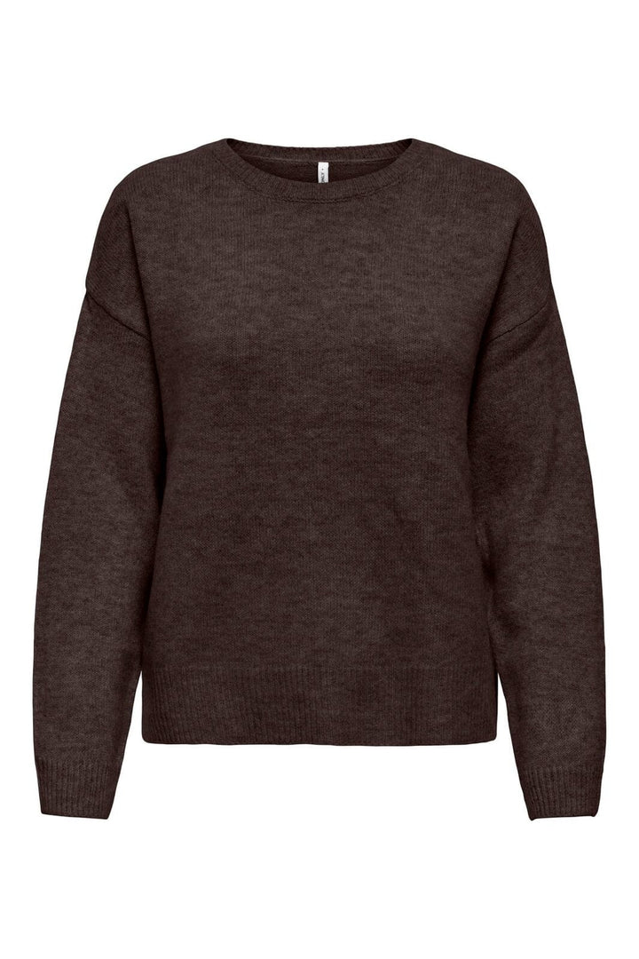 Only - Onlolivia Ls O-Neck Cc Knt - 5101134 Mole Melange