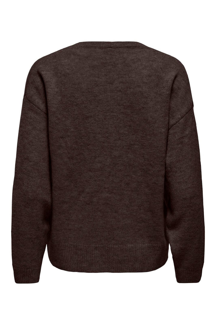 Only - Onlolivia Ls O-Neck Cc Knt - 5101134 Mole Melange