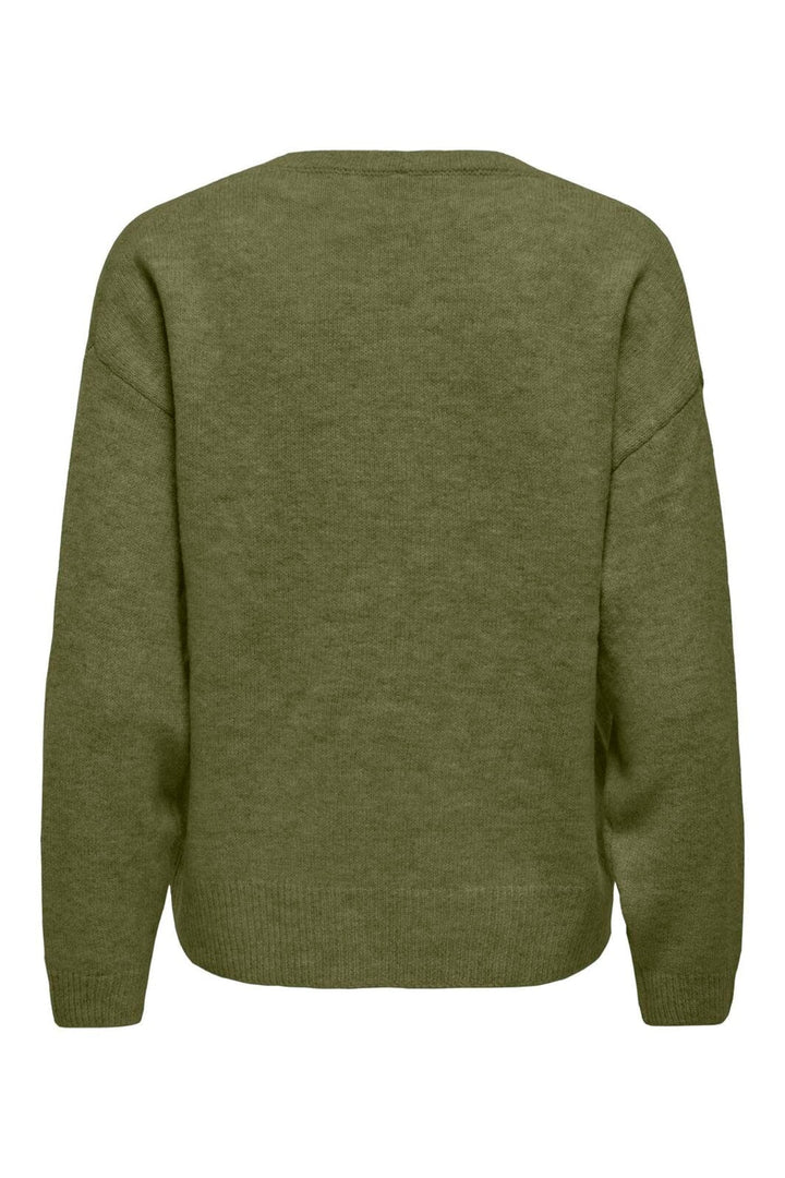Only - Onlolivia Ls O-Neck Cc Knt - 5101460 Sphagnum Melange