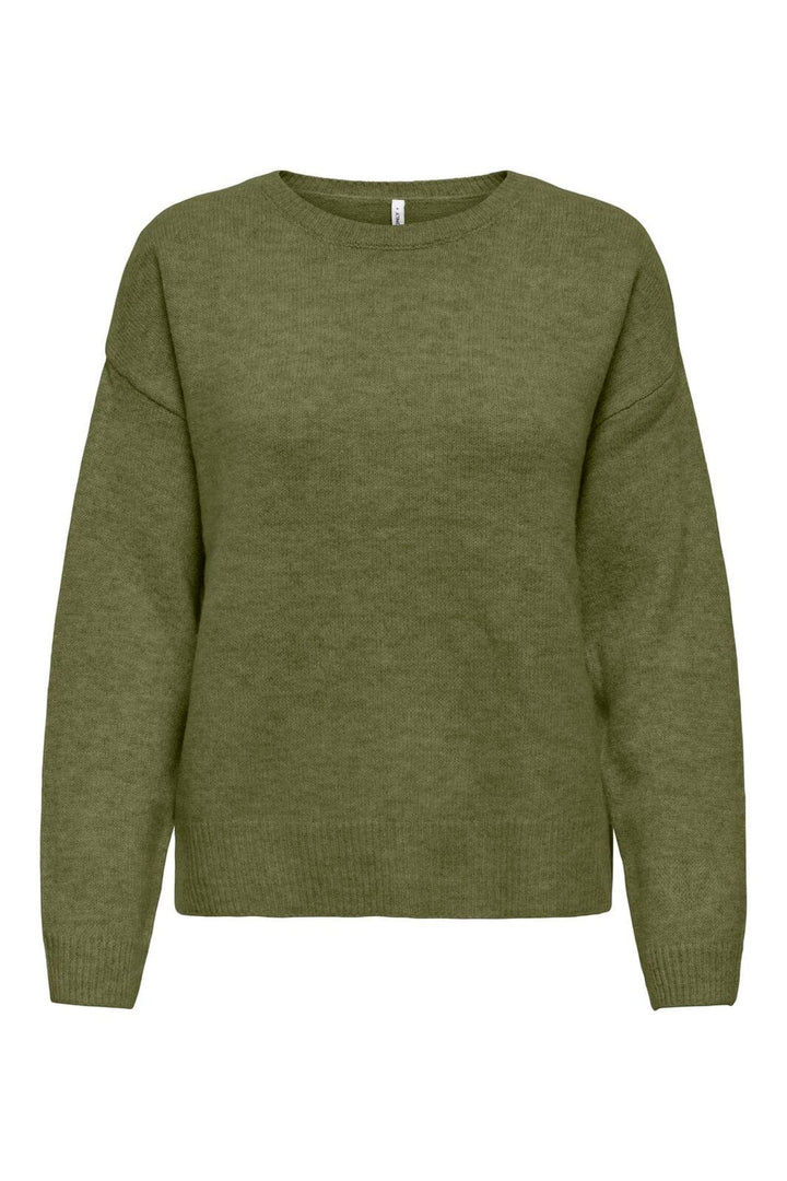 Only - Onlolivia Ls O-Neck Cc Knt - 5101460 Sphagnum Melange