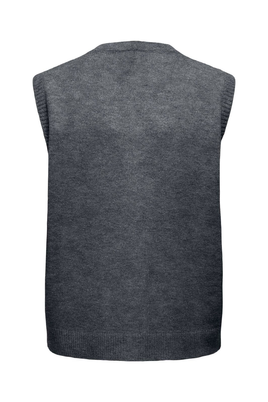 Only - Onlolivia Sl Button Vest Cc Knt - 5101158 Dark Grey Melange Dtm Button