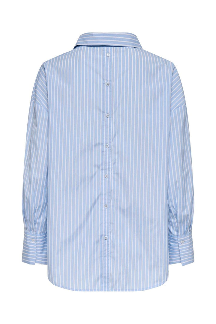 Only - Onloregon Alva Ls Back Btn Shirt - 5040702 Soft Chambray Bright White