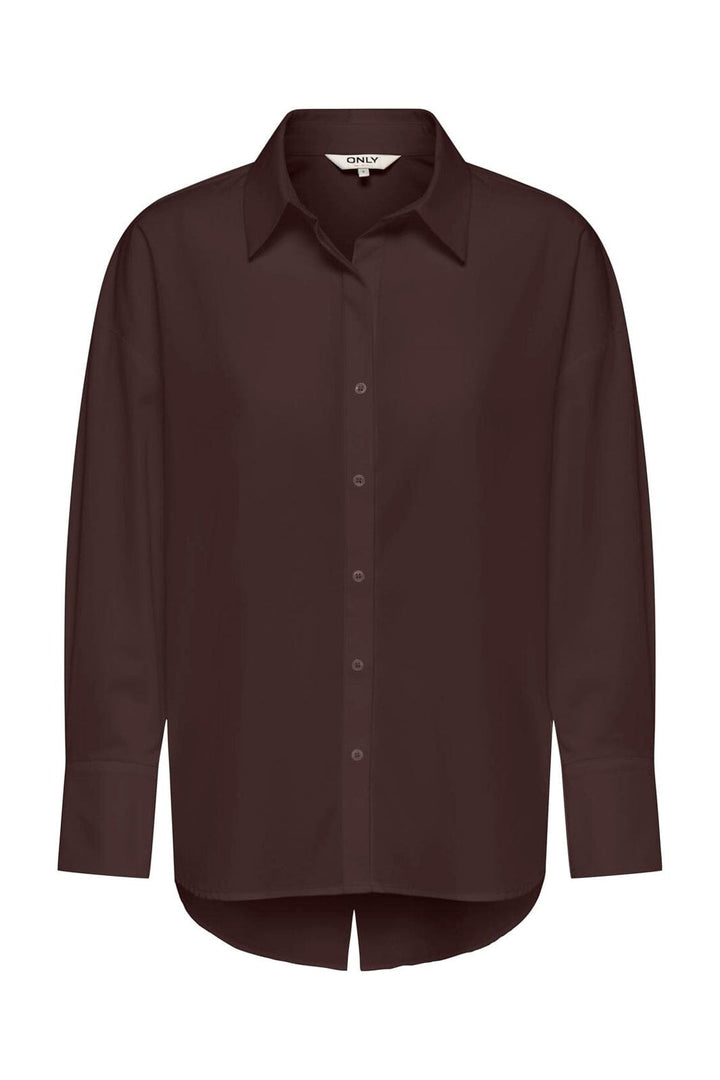 Only - Onloregon Alva Ls Back Btn Shirt - 5128801 Coffee Bean