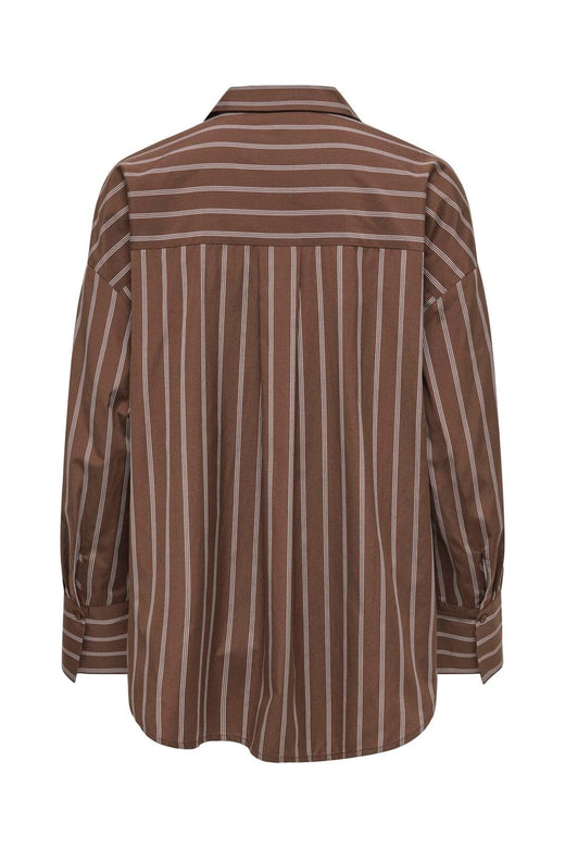 Only - Onloregon Alva Ls Reg Shirt - 5188247 Potting Soil Cloud Dancer