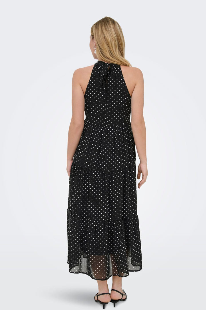 Only - Onlpetra Life Halter Neck Dress - 5092071 Black Cloud Dancer Dots Kjoler 