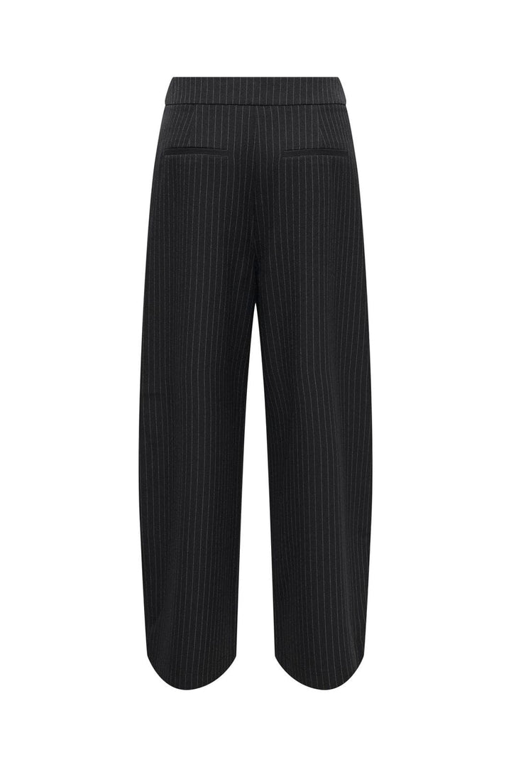 Only - Onlpinya Pleat Barrel Pant Tlr - 5205663 Black Cloud Dancer Pinstripes